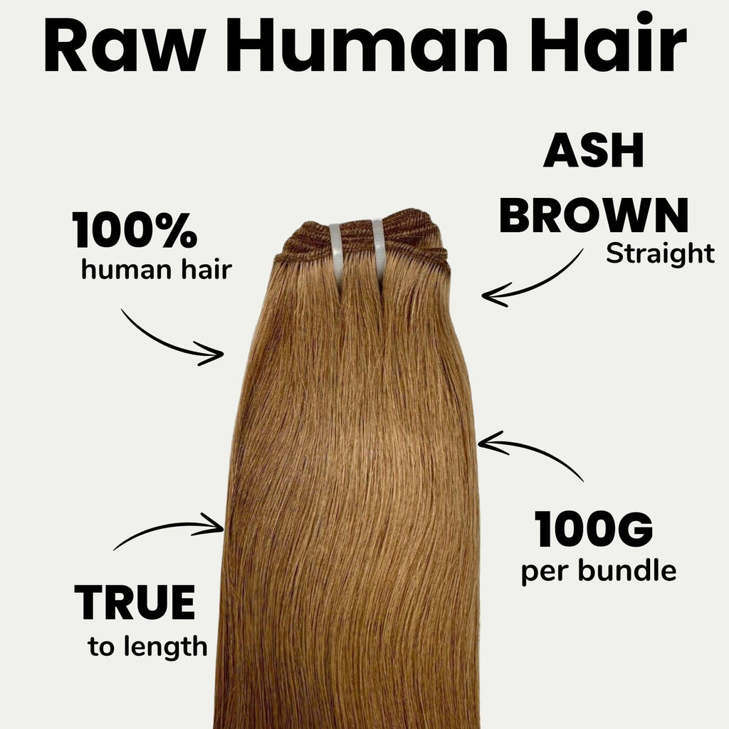 Raw Ash Brown Straight 100% Human Hair Bundles